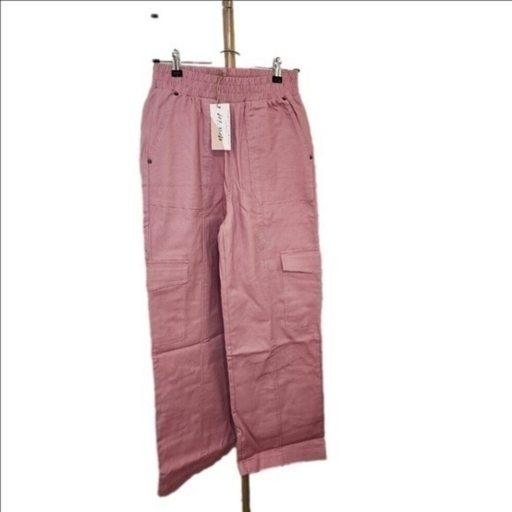 VeryJ Mauve Wide Leg Cargo Pants | Size S | Casual Utility Style